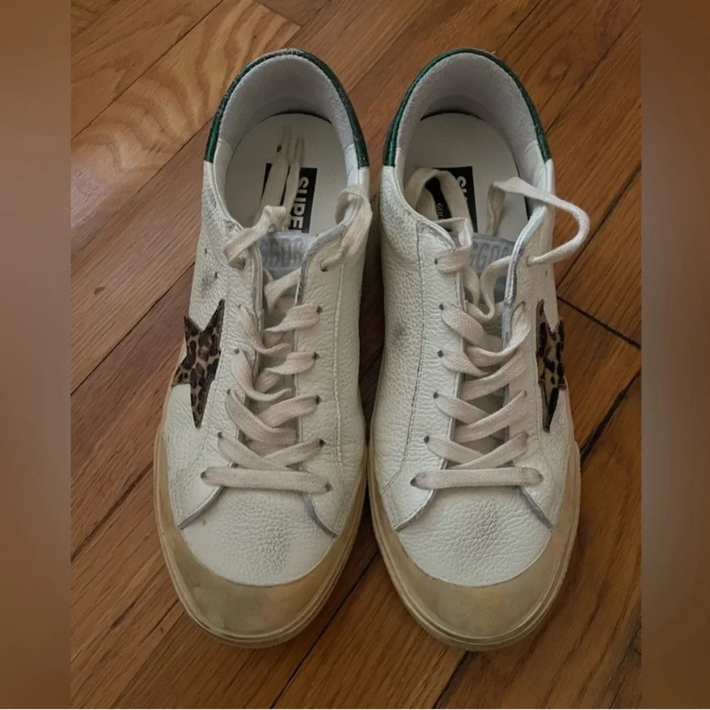 Golden Goose White and Green Sneakers - Picture 7 of 12